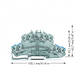 WAGO | 2002-2402 | 4-CONDUCTOR DOUBLE DECK TERMINAL BLOCK; T