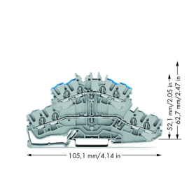 WAGO | 2002-2403 | 4-CONDUCTOR DOUBLE DECK TERMINAL BLOCK; T