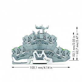 WAGO | 2002-2457 | 4-CONDUCTOR DOUBLE DECK TERMINAL BLOCK; G