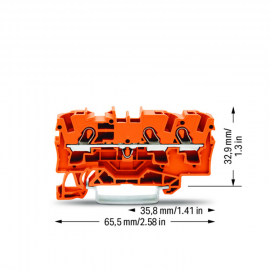 WAGO | 2004-1302 | 3-CONDUCTOR THROUGH TERMINAL BLOCK; 4 MM²