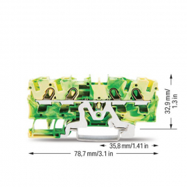 WAGO | 2004-1407 | 4-CONDUCTOR GROUND TERMINAL BLOCK; 4 MM²;