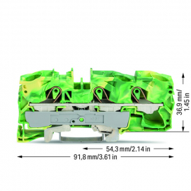 WAGO | 2016-1307 | 3-CONDUCTOR GROUND TERMINAL BLOCK; 16 MM²