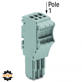 1-CONDUCTOR FEMALE PLUG; 1.5 MM²; 5-POLE; 1,50 MM²; GRAY