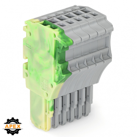 1-CONDUCTOR FEMALE PLUG; 1.5 MM²; 6-POLE; 1,50 MM²; GREEN-YE