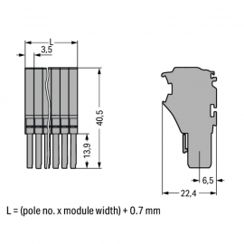 WAGO | 2020-114 | 1-CONDUCTOR FEMALE CONNECTOR, PUSH-IN CAGE