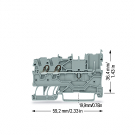 WAGO | 2020-1301 | 2-CONDUCTOR/1-PIN CARRIER TERMINAL BLOCK;