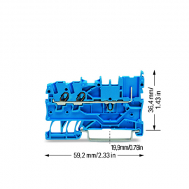 WAGO | 2020-1304 | 2-CONDUCTOR/1-PIN CARRIER TERMINAL BLOCK;