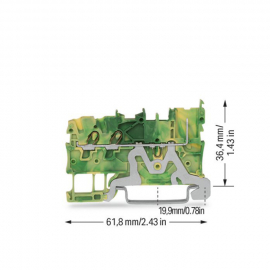 WAGO | 2020-1307 | 2-CONDUCTOR/1-PIN GROUND CARRIER TERMINAL