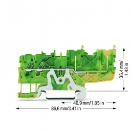 WAGO | 2020-1407 | 2-CONDUCTOR/2-PIN GROUND CARRIER TERMINAL