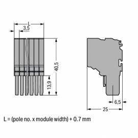 WAGO | 2020-204 | 2-CONDUCTOR FEMALE CONNECTOR; 1.5 MM²; 4-P