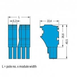 WAGO | 2022-101/000-006 | 1-CONDUCTOR FEMALE PLUG; 1-POLE; 2