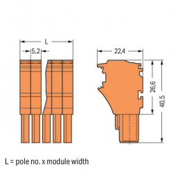 WAGO | 2022-101/000-012 | 1-CONDUCTOR FEMALE PLUG; 1-POLE; 2