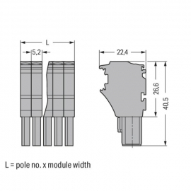 WAGO | 2022-102 | 1-CONDUCTOR FEMALE PLUG; 2.5 MM²; 2-POLE;