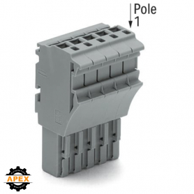 1-CONDUCTOR FEMALE PLUG; 2.5 MM²; 6-POLE; 2,50 MM²; GRAY