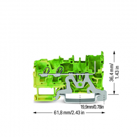 WAGO | 2022-1307 | 2-CONDUCTOR/1-PIN GROUND CARRIER TERMINAL