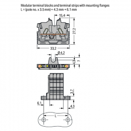 WAGO | 2050-301 | 2-CONDUCTOR MINIATURE THROUGH TB WITH OPER