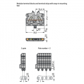 WAGO | 2050-311 | 2-CONDUCTOR MINIATURE THROUGH TB WITH OPER