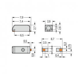 WAGO | 2059-301/998-403 | SMD PCB TERMINAL BLOCK; 0.5 MM²; P