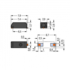 WAGO | 2059-321/998-403 | SMD PCB TERMINAL BLOCK; 0.5 MM²; P