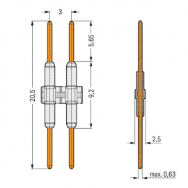 WAGO | 2059-901/021-000 | BOARD-TO-BOARD LINK; PIN SPACING 3