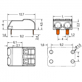 WAGO | 2060-1452/998-404 | THR PCB TERMINAL BLOCK; PUSH-BUTT