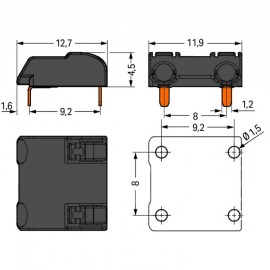 WAGO | 2060-1872/998-404 | THR PCB TERMINAL BLOCK; PUSH-BUTT