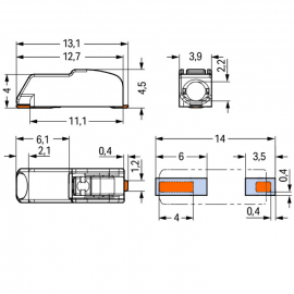 WAGO | 2060-451/998-404 | SMD PCB TERMINAL BLOCK; PUSH-BUTTO