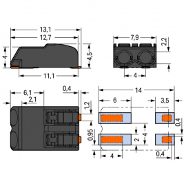 WAGO | 2060-472/998-404 | SMD PCB TERMINAL BLOCK; PUSH-BUTTO