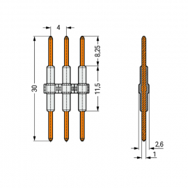 WAGO | 2060-952/030-000 | BOARD-TO-BOARD LINK; PIN SPACING 4