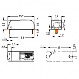 WAGO | 2061-1601/998-404 | THR PCB TERMINAL BLOCK; PUSH-BUTT