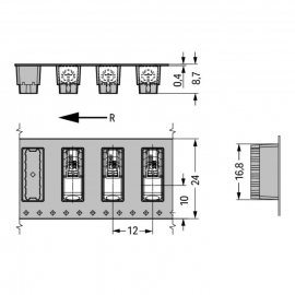 WAGO | 2061-1601/998-404 | THR PCB TERMINAL BLOCK; PUSH-BUTT