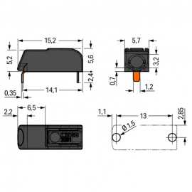 WAGO | 2061-1621/998-404 | THR PCB TERMINAL BLOCK; PUSH-BUTT