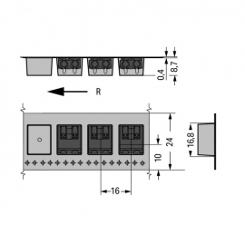 WAGO | 2061-1622/998-404 | THR PCB TERMINAL BLOCK, PUSH-BUTT