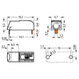 WAGO | 2061-1641/998-404 | THR PCB TERMINAL BLOCK, PUSH-BUTT