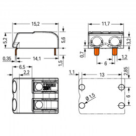 WAGO | 2061-1642/998-404 | THR PCB TERMINAL BLOCK; PUSH-BUTT