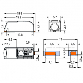 WAGO | 2061-601/998-404 | SMD PCB TERMINAL BLOCK; PUSH-BUTTO