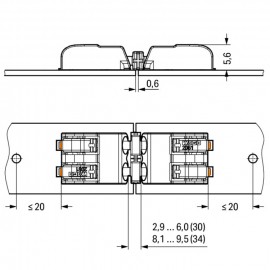 WAGO | 2061-901 | BOARD-TO-BOARD LINK; PIN SPACING 6 MM; 1-P