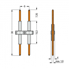 WAGO | 2061-901 | BOARD-TO-BOARD LINK; PIN SPACING 6 MM; 1-P