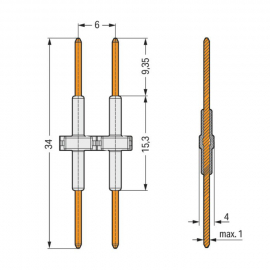 WAGO | 2061-901/034-000 | BOARD-TO-BOARD LINK; PIN SPACING 6