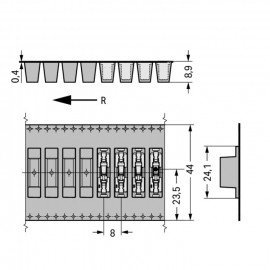 WAGO | 2070-451/998-406 | THROUGH-BOARD SMD PCB TERMINAL BLO