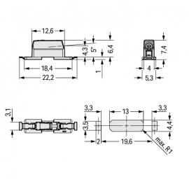 WAGO | 2070-451/998-406 | THROUGH-BOARD SMD PCB TERMINAL BLO