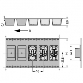 WAGO | 2070-452/998-406 | THROUGH-BOARD SMD PCB TERMINAL BLO