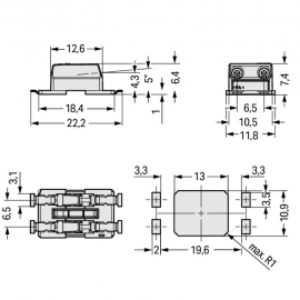 WAGO | 2070-452/998-406 | THROUGH-BOARD SMD PCB TERMINAL BLO