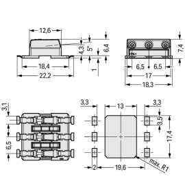 WAGO | 2070-453/998-406 | THROUGH-BOARD SMD PCB TERMINAL BLO