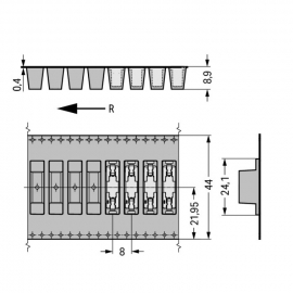 WAGO | 2070-461/998-406 | THROUGH-BOARD SMD PCB TERMINAL BLO