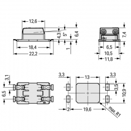 WAGO | 2070-462/998-406 | THROUGH-BOARD SMD PCB TERMINAL BLO