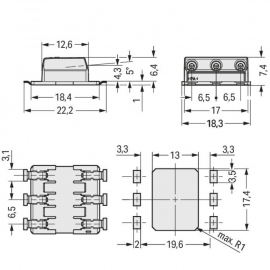 WAGO | 2070-463/998-406 | THROUGH-BOARD SMD PCB TERMINAL BLO