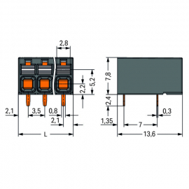 WAGO | 2086-1202 | THR PCB TERMINAL BLOCK PUSH-BUTTON 1.5 MM