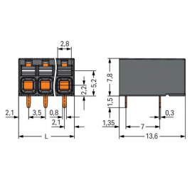 WAGO | 2086-1204/300-000 | THR PCB TERMINAL BLOCK, PUSH-BUTT