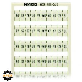 WAGO | 209-550 | WSB MARKING CARD; AS CARD; MARKED; R6, S6,